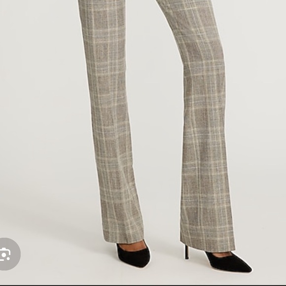 NWT Express Editor Plaid Mid Rise Bootcut Pant size 14 - Picture 2 of 8